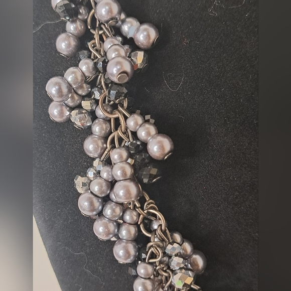 Vintage Grey and Black pearl stranded necklace. - Picture 2 of 5